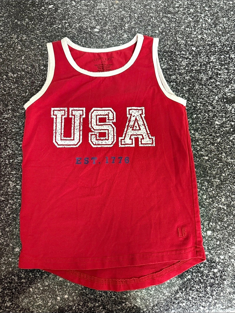 Little Bipsy USA Graphic Tank Top 2-3T Like New